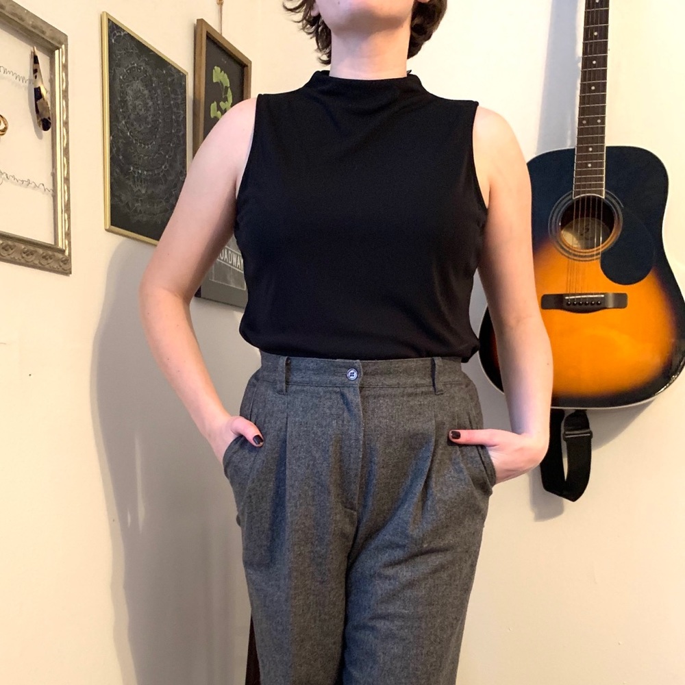 Zip Up Turtleneck Blouse